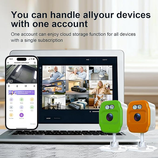 2Pcs 1080P WiFi Security Cameras, Baby Monitor Indoor Security Camera, Cat&Dog Camera with Motion Detection Indoor Camera, Full Color Night Vision,Two-Way Voice and Siren, Cloud Storage