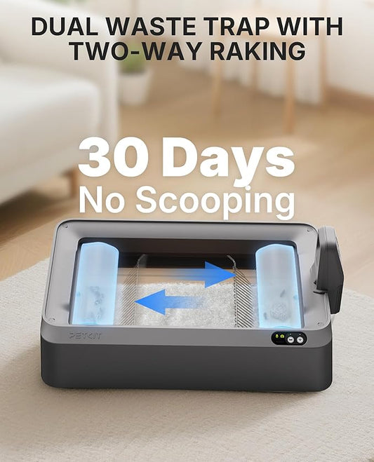 PETKIT Open-Top & AI Camera Self Cleaning Cat Litter Box, Urinary Health Monitor Automatic Cat Litter Box, Smart Robot with 2-Way Raking/5G WiFi/Safety Sensors/Odor Control for Multiple Cats (Grey)