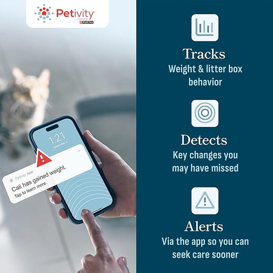 Purina Petivity Smart Litter Box Monitor Cat Weight Scale & Health Tracker - Monitor Litter Habits, Track Weight Accurately, AI Alerts & Monthly Reports, Phone App, Works for Multiple Cats