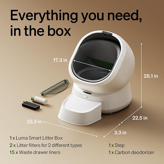 PETLIBRO Upgrade Luma Automatic Cat Litter Box AI Camera Waste Analysis, Triple Safety Protection Self Cleaning Litter Box, Odor Control in-App Usage Tracking, Open-Top Multi-Cat Recognition LitterBox