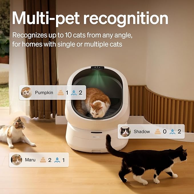 PETLIBRO Luma Automatic Cat Litter Box AI Waste Analysis, Open-Top Self Cleaning Litter Box, in-App Usage Tracking Multi-Cat Recognition, Triple Safety Protection Odor Control LitterBox