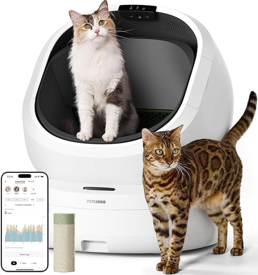 PETLIBRO Upgrade Luma Automatic Cat Litter Box AI Camera Waste Analysis, Triple Safety Protection Self Cleaning Litter Box, Odor Control in-App Usage Tracking, Open-Top Multi-Cat Recognition LitterBox