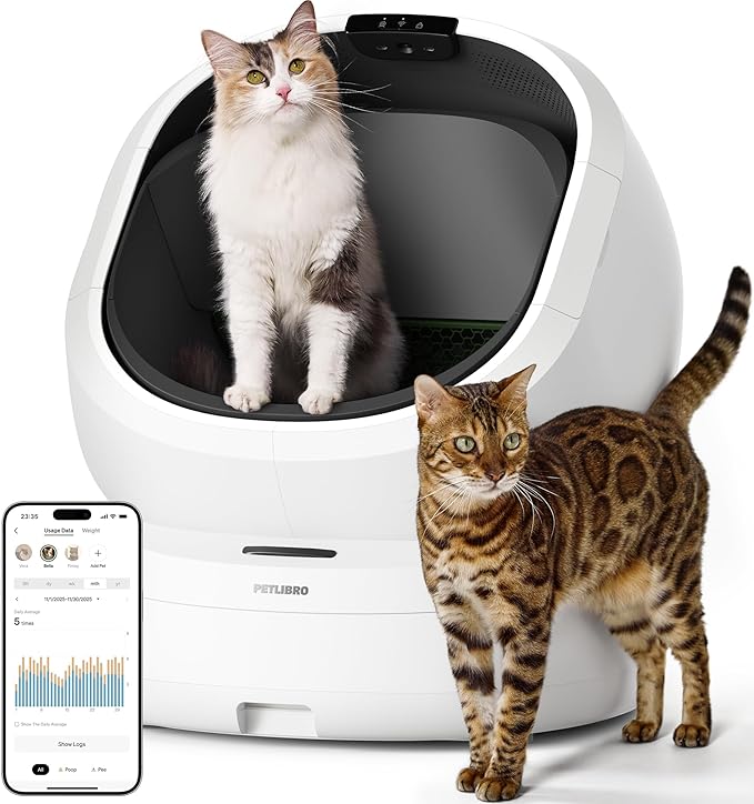 PETLIBRO Luma Automatic Cat Litter Box AI Waste Analysis, Open-Top Self Cleaning Litter Box, in-App Usage Tracking Multi-Cat Recognition, Triple Safety Protection Odor Control LitterBox